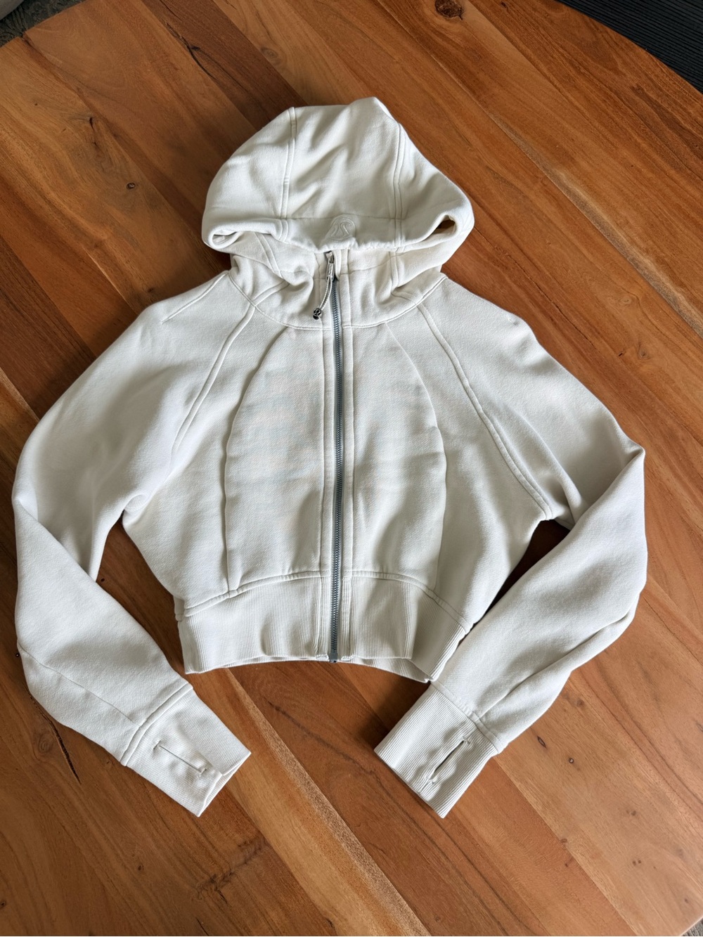 lululemon athletica Scuba Cropped Zip Hoodie in Bone size 4